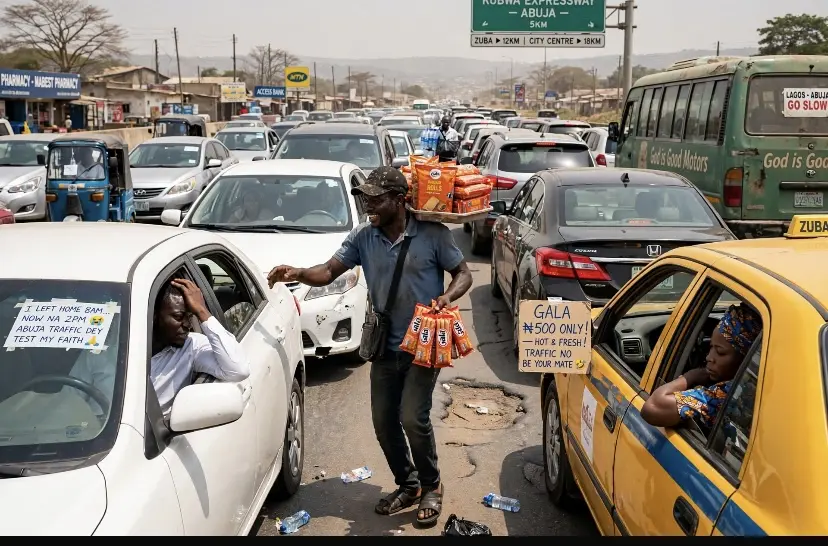 Nigerian traffic is not for the weak. Yesterday go-slow hold me for Kubwa road, I con buy Gala, grou...