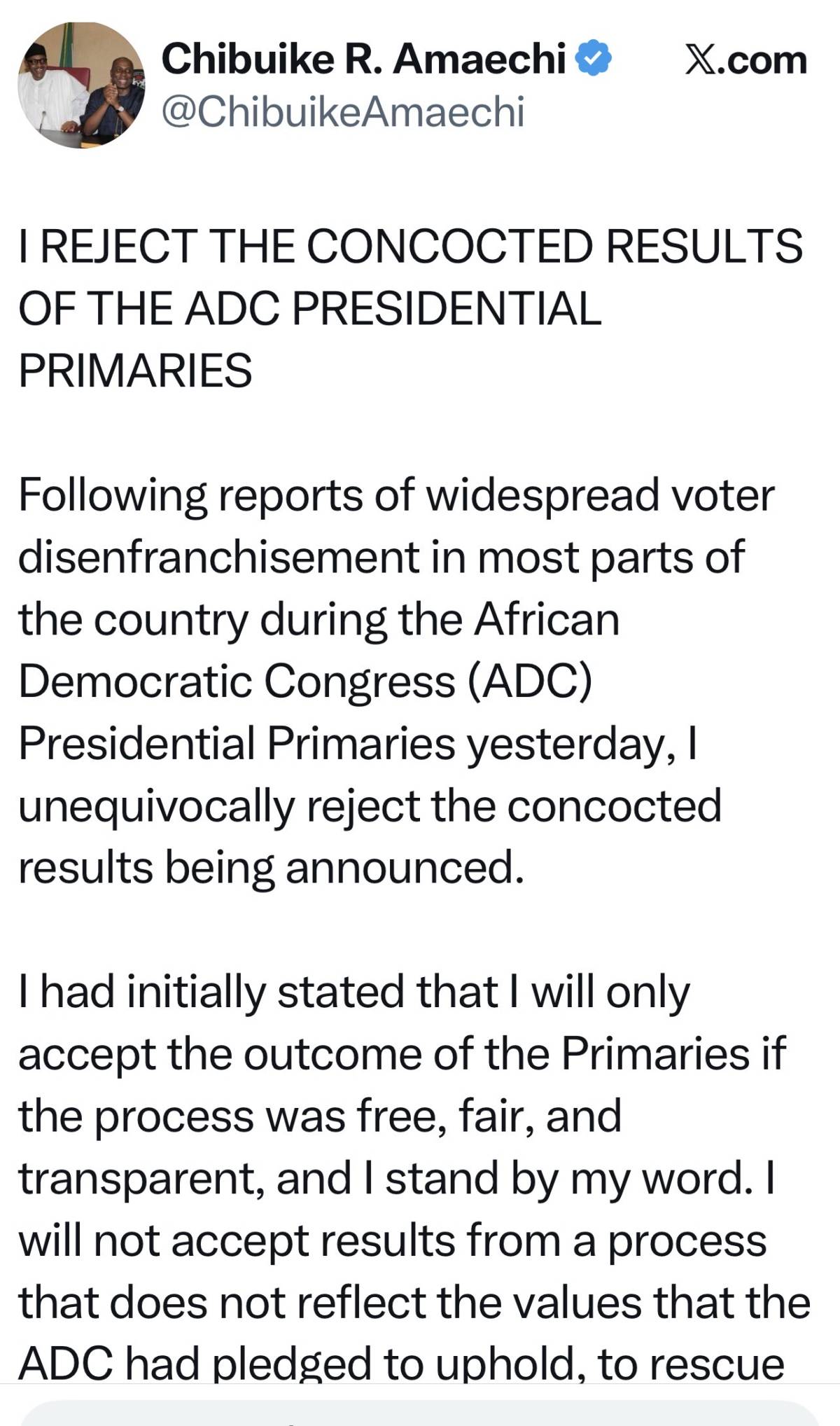 Following reports of widespread voter disenfranchisement in most parts of the country during the Afr...