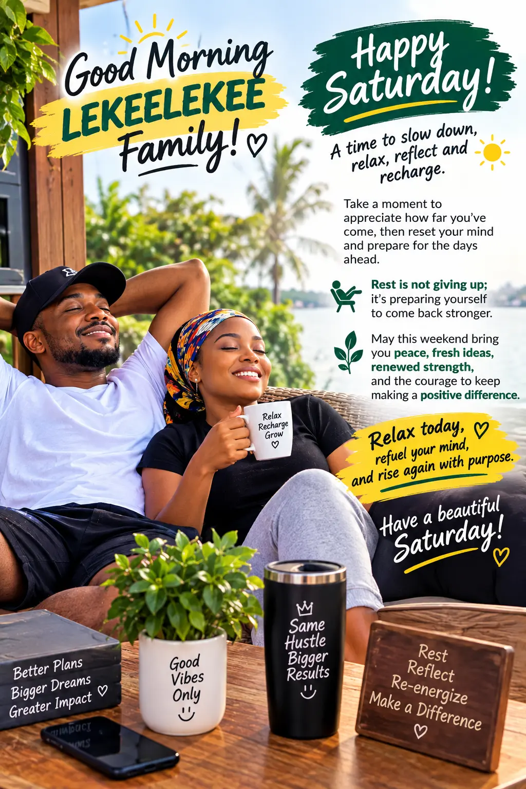 Good morning, LEKEELEKEE family! 🌅
It’s Saturday—a time to slow down, relax, reflect, and recharge....
