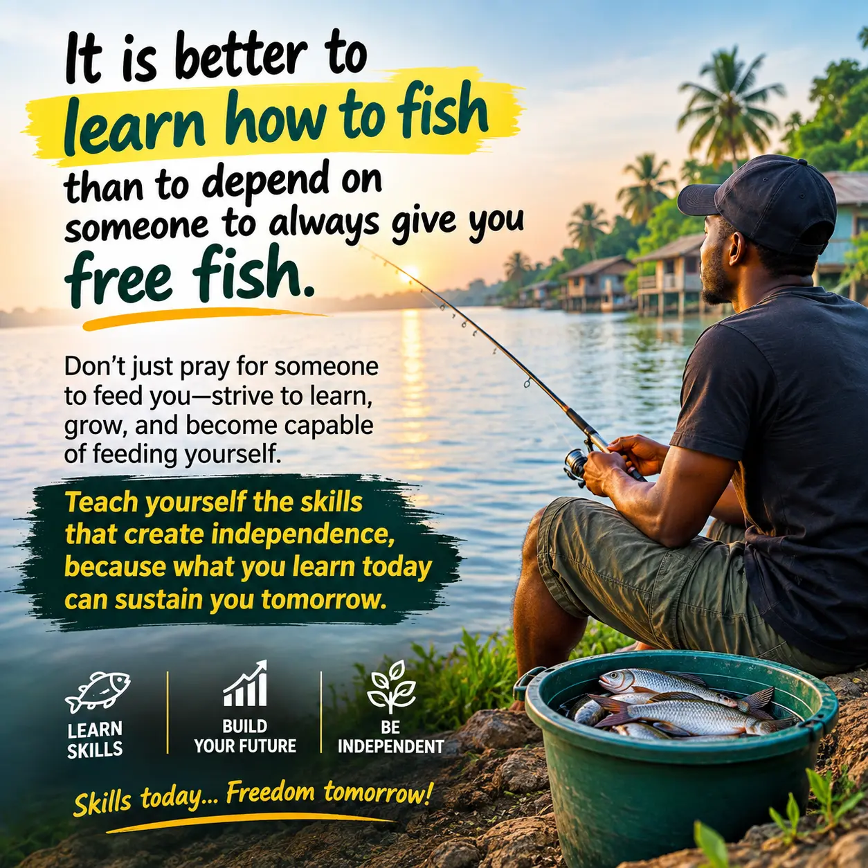 It is better to learn how to fish than to depend on someone to always give you free fish.
Don’t just...
