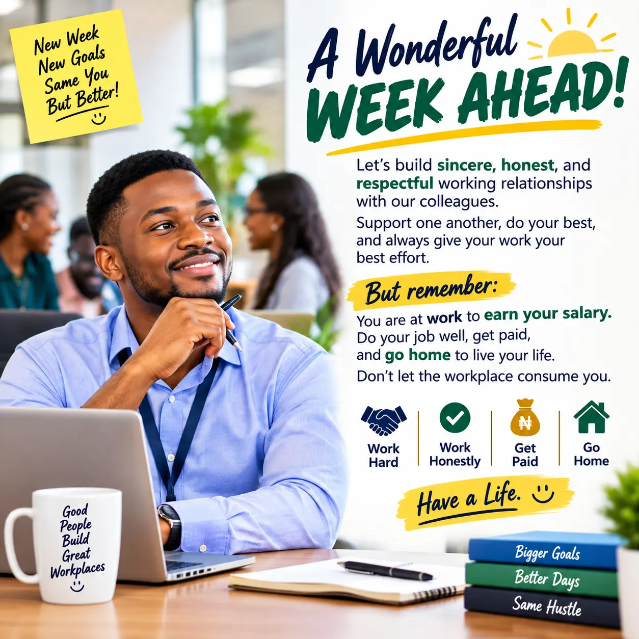 A wonderful and productive week ahead! ๐
Letโs build sincere, honest, and respectful working relati...