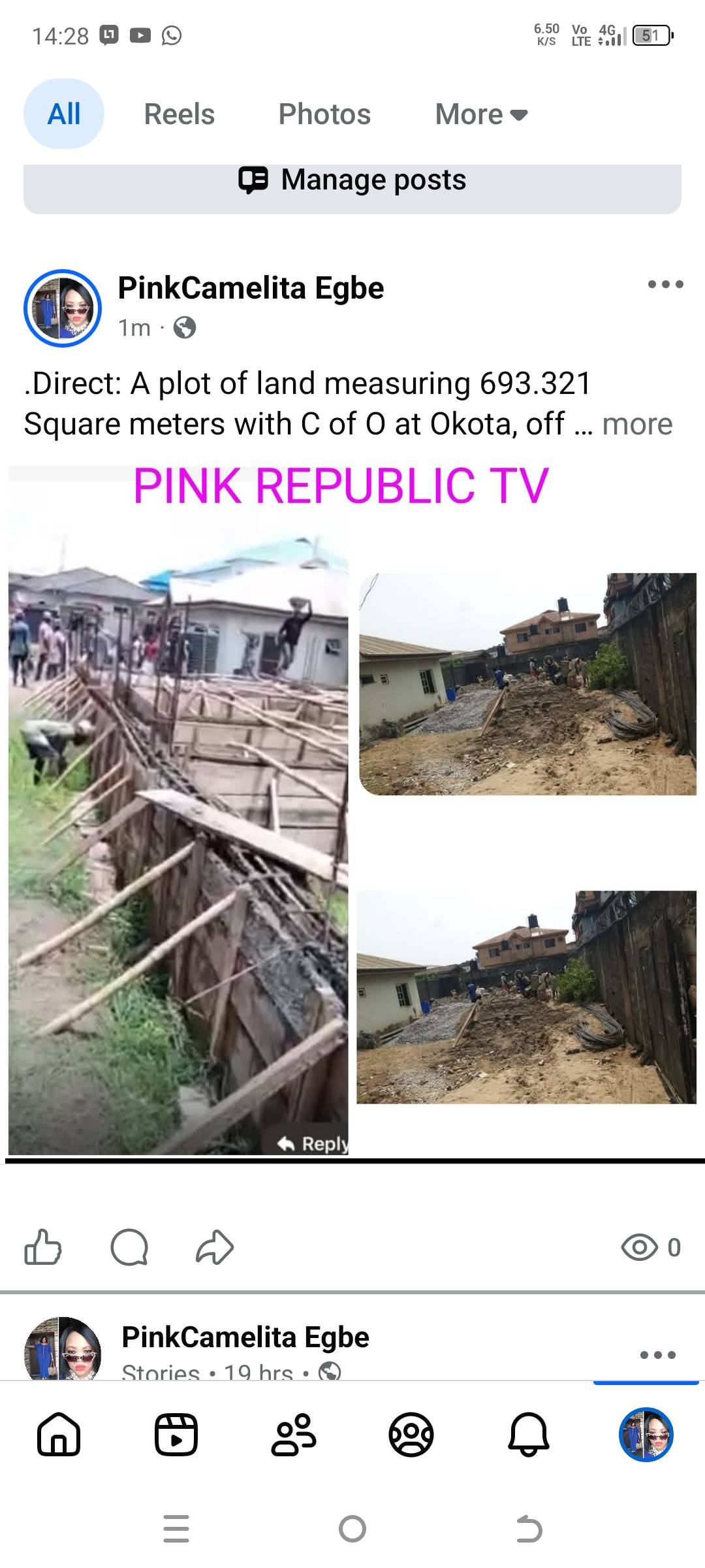 .Direct: A plot of land measuring 693.321 Square meters with C of O at Okota, off Ago-Okota road, La...