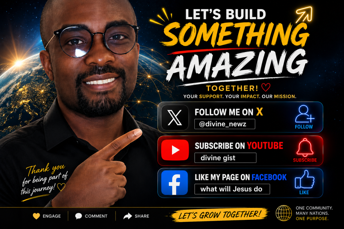Let us grow together please follow me on x @Divine_newz
YouTube @divinegist