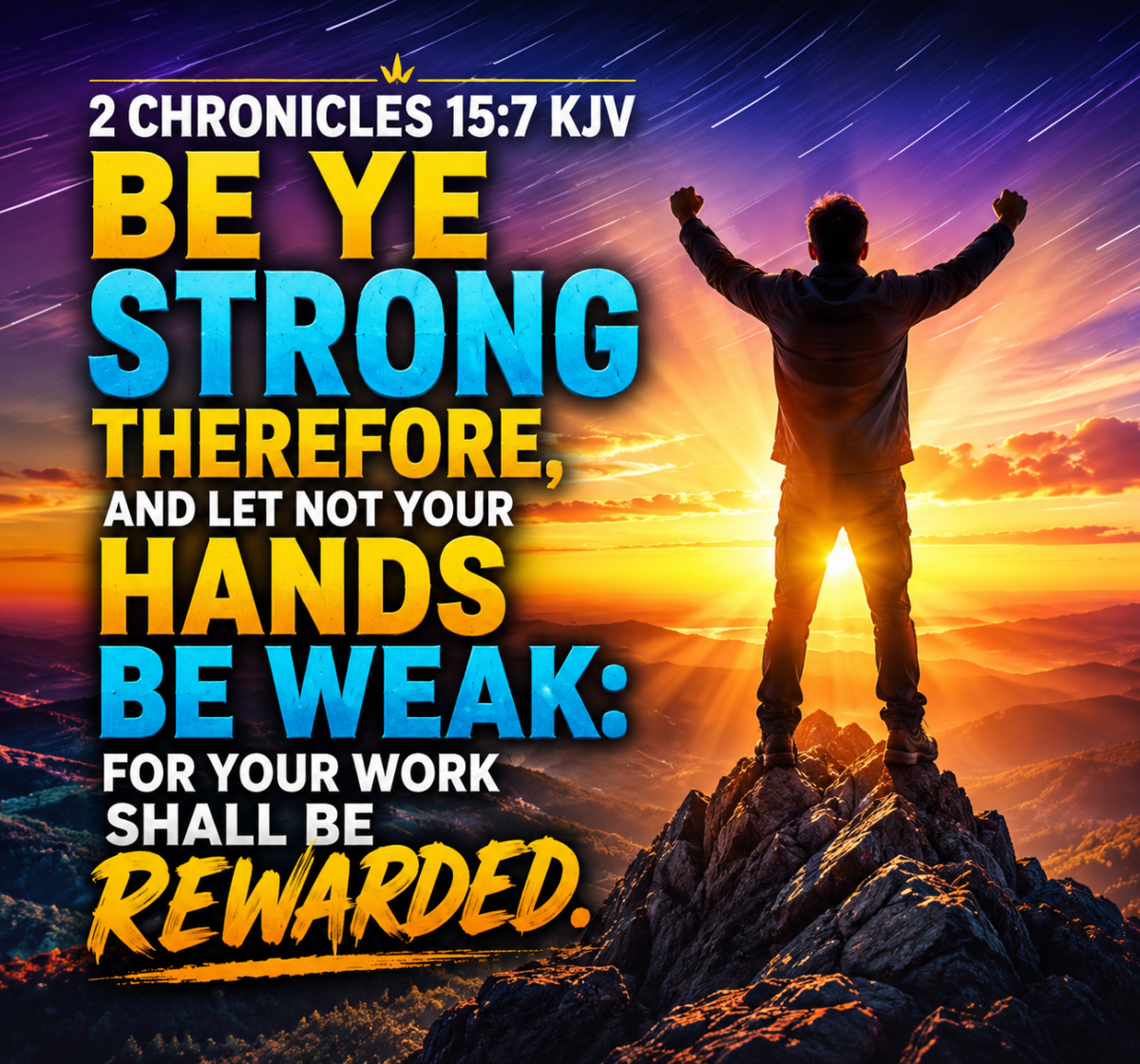 ๐ฅ DON'T GIVE UP! ๐ฅ
"Be ye strong therefore, and let not your hands be weak: for your work shall b...