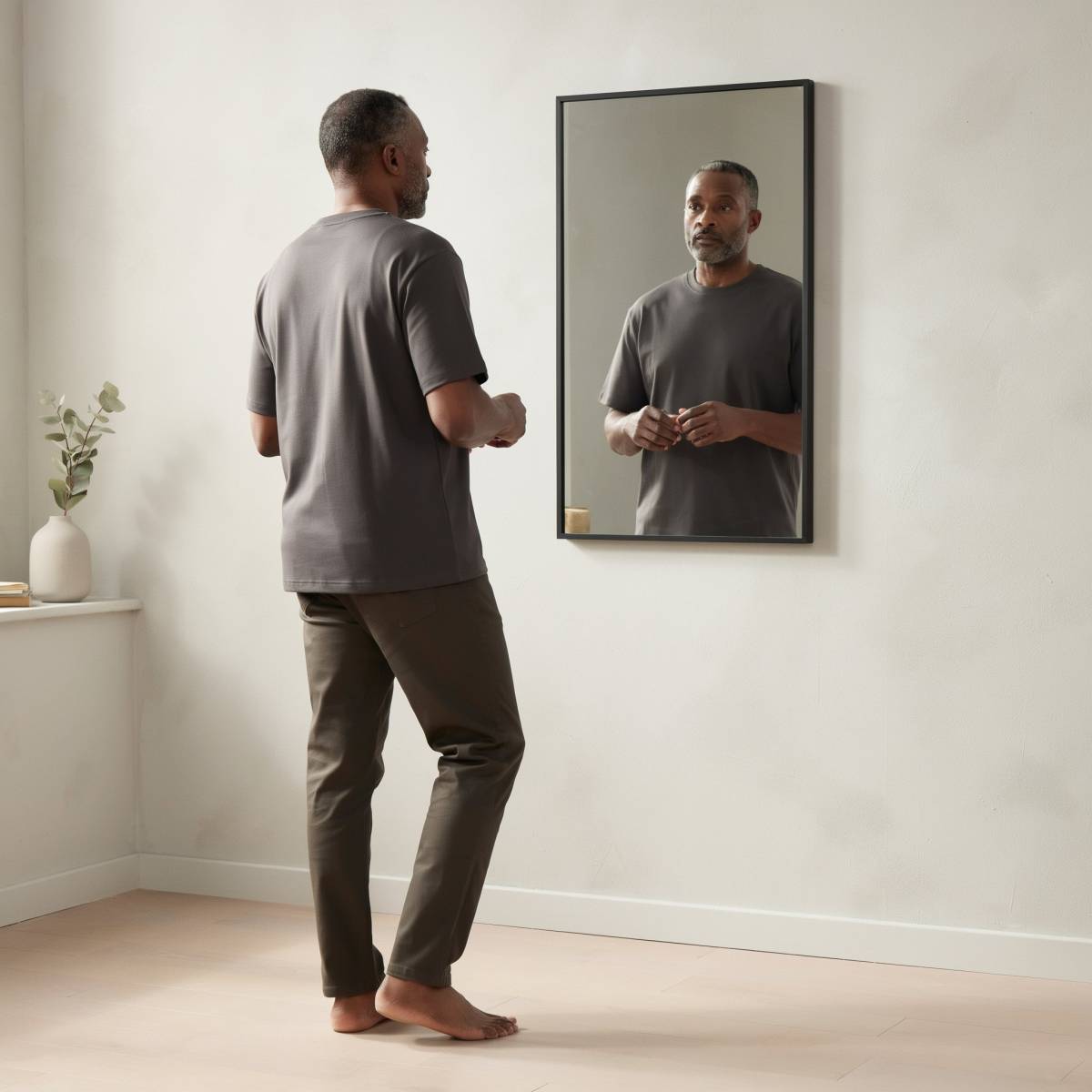 In the mirror of solitude, a man confronted the stranger staring back at him — the one he had avoide...