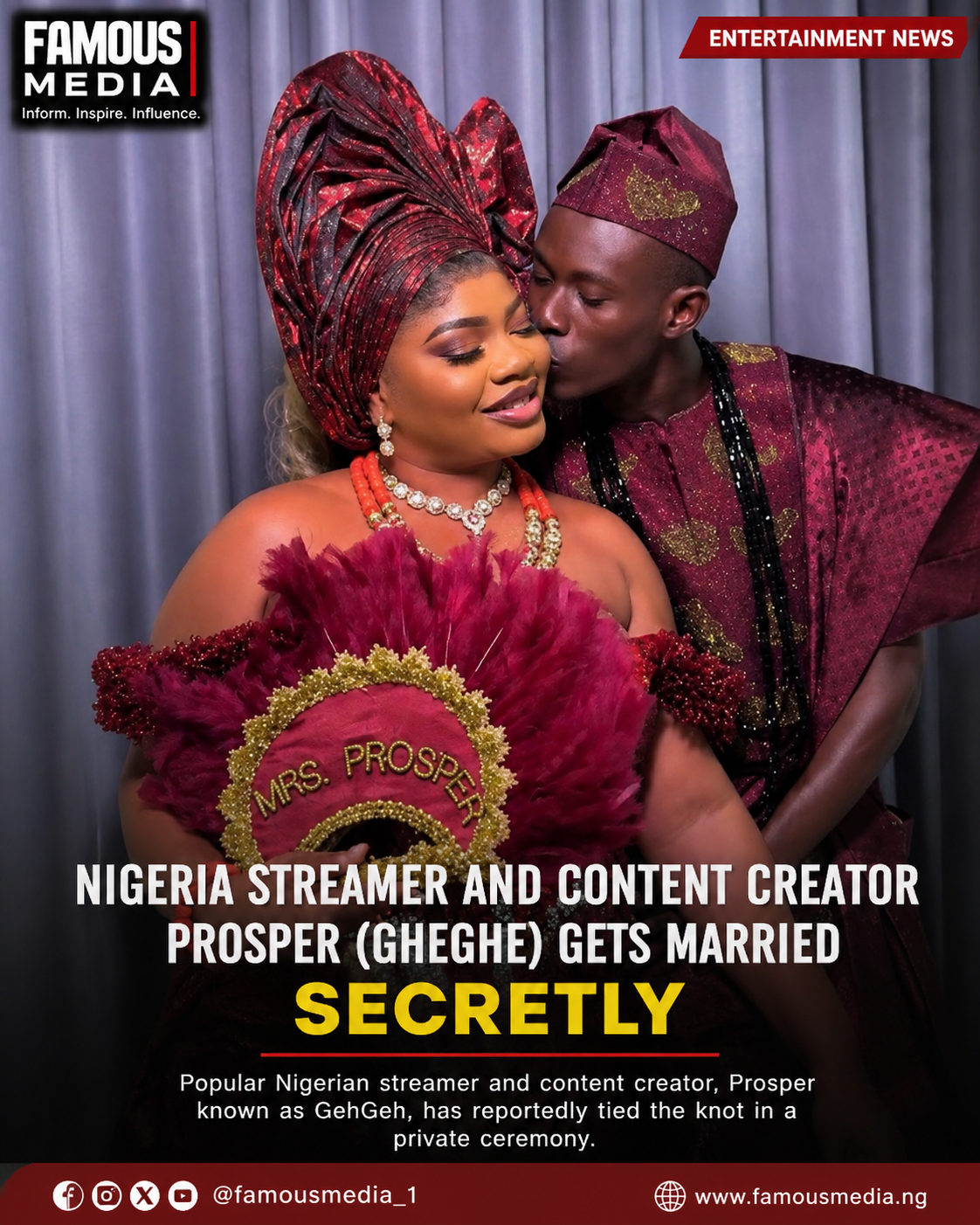 ๐ NIGERIAN CONTENT CREATOR GEHGEH REPORTEDLY TIES THE KNOT IN PRIVATE CEREMONY
Popular Nigerian st...