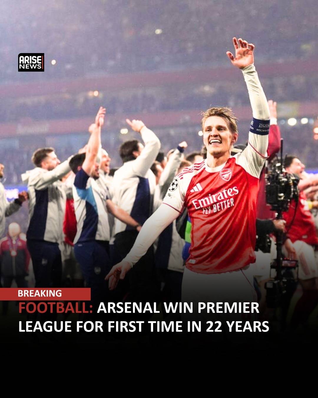 Breaking: Arsenal Win Premier League For First Time In 22 Years
Arsenal win Premier League for first...