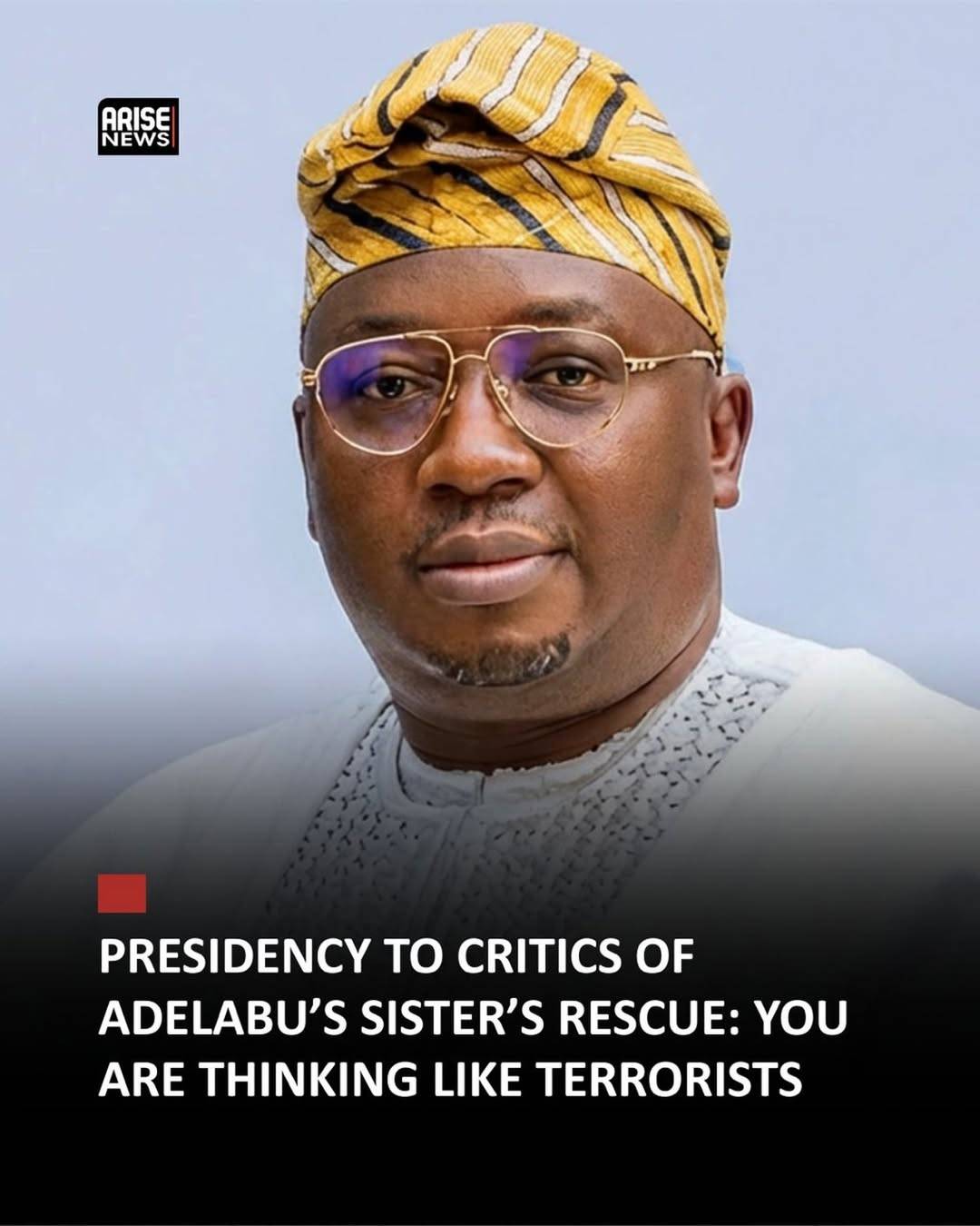 The Presidency has defended the swift rescue of Olaide Adegoke, sister of former Power Minister Adeb...