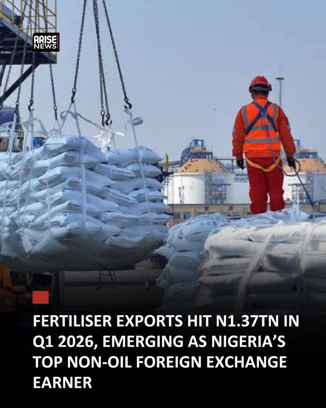Nigeria’s fertiliser exports generated an impressive N1.37 trillion in the first quarter of 2026, ma...