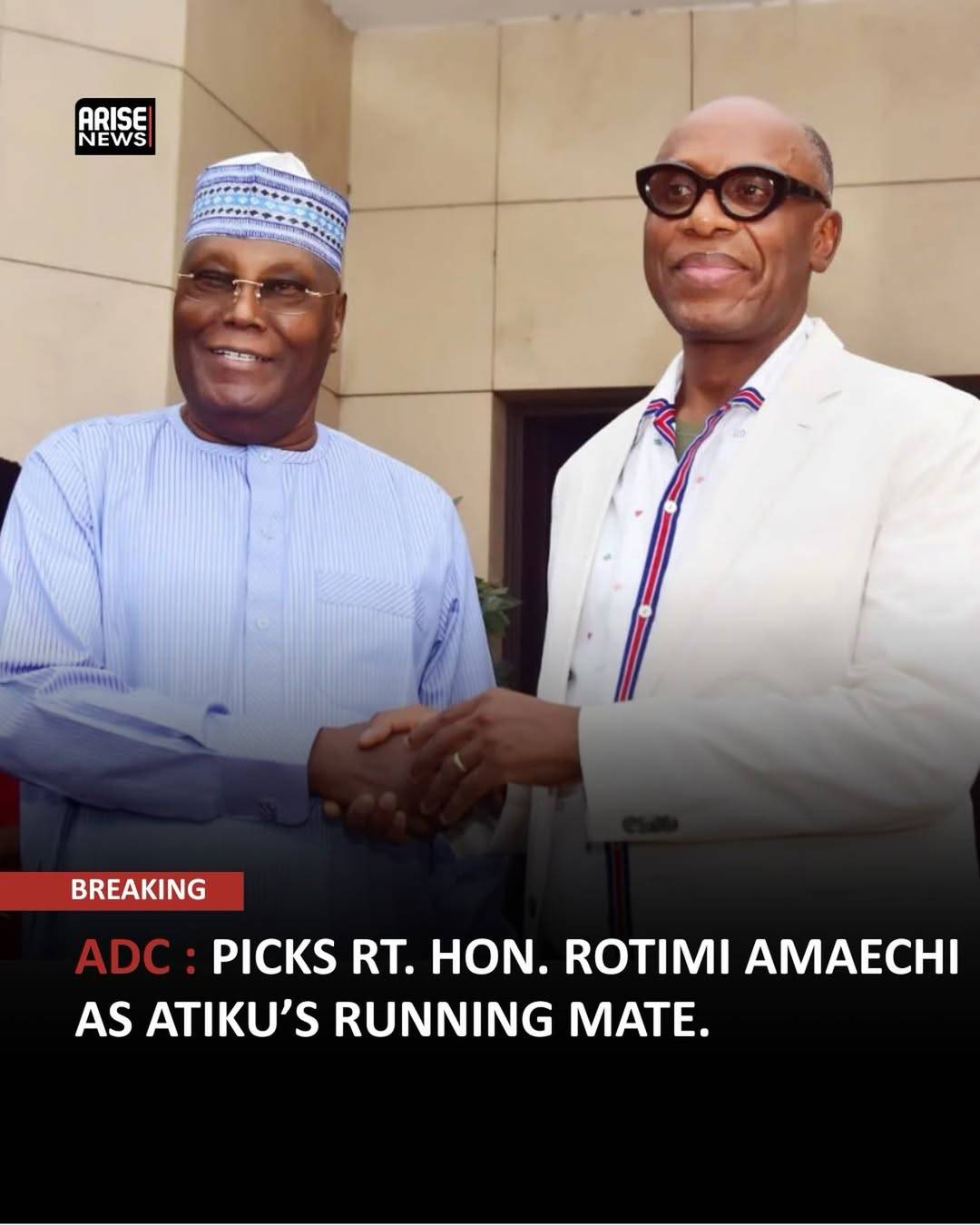 ADC PICKS RT. HON. CHIBUIKE ROTIMI AMAECHI AS ATIKU’S RUNNING MATE.
The National Leadership of the...