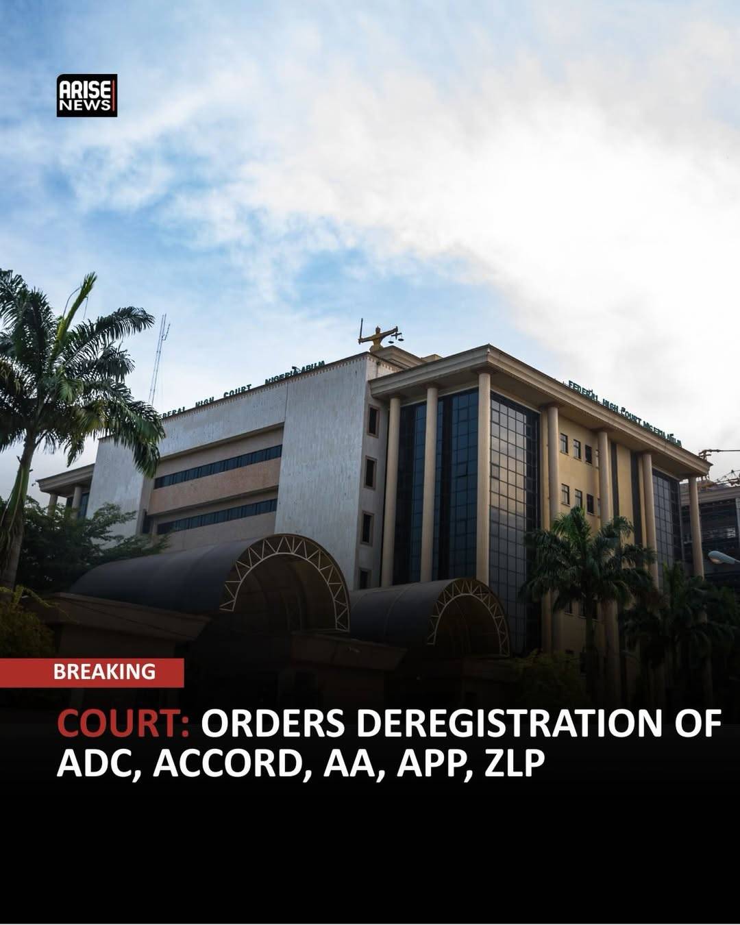 Court Orders Deregistration Of ADC, Accord, AA, APP, ZLP
The Federal High Court in Abuja on Monda...