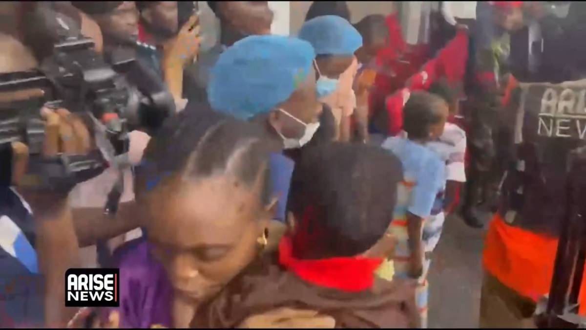 Rescued Oyo Students and Teachers from Oriire Local Government arrive at the Oyo State Government Of...