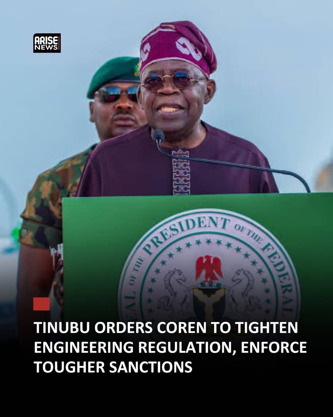 President Bola Tinubu has called for stricter engineering regulation, stronger enforcement and propo...
