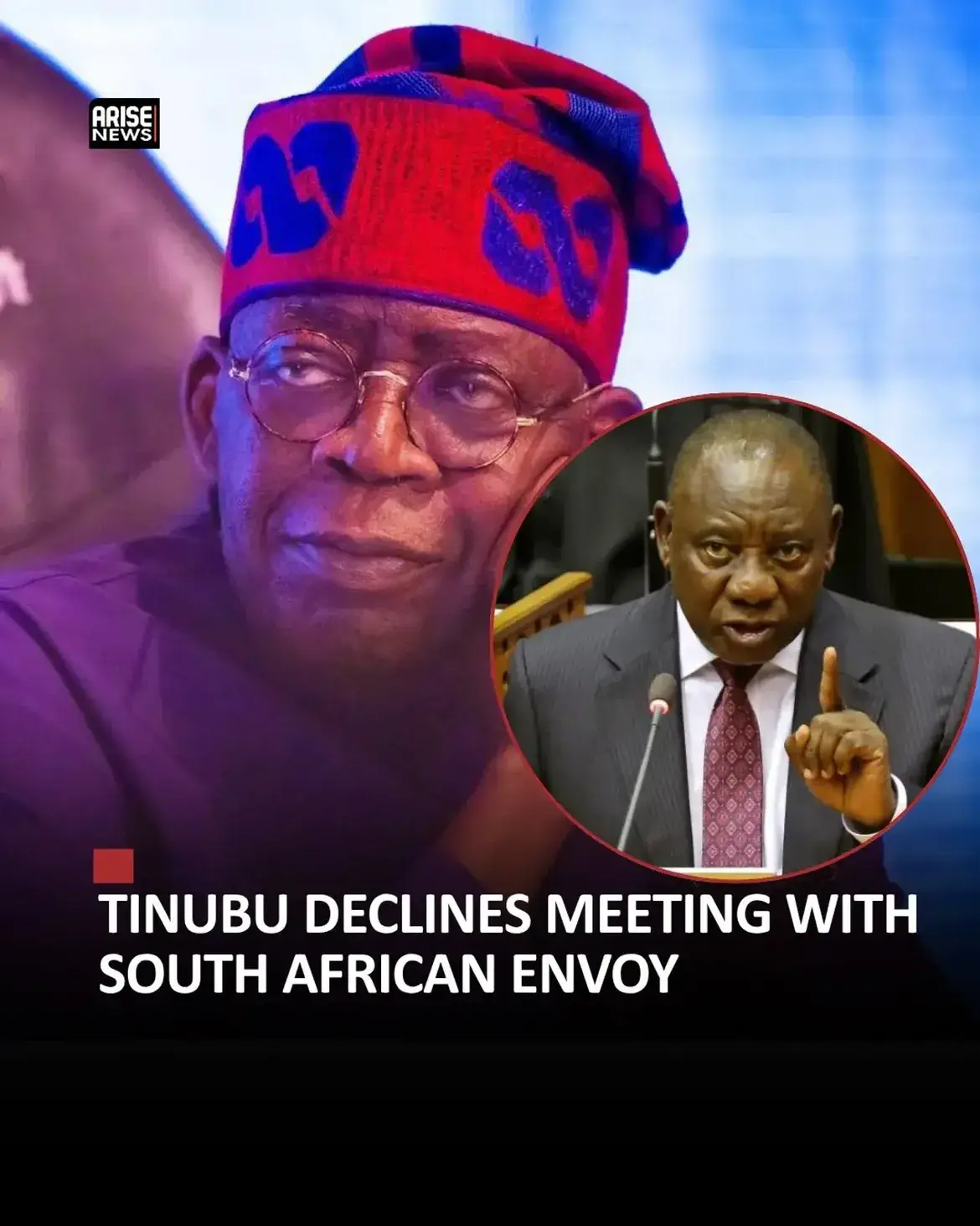 TINUBU DECLINES MEETING WITH SOUTH AFRICAN ENVOY
ARISE News has learned that President Bola Tinubu...