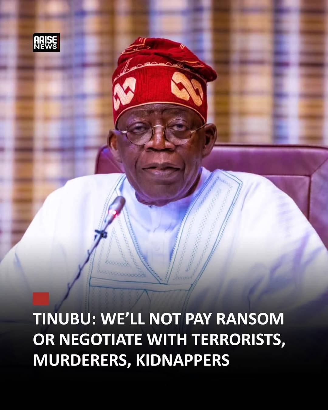 President Bola Tinubu has reaffirmed his administration’s zero-tolerance policy on negotiating with...