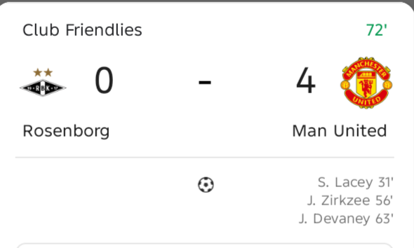 The goals rain is falling on Rosenberg tonight. 4 nil, In favor of Manchester United. 75th minutes g...