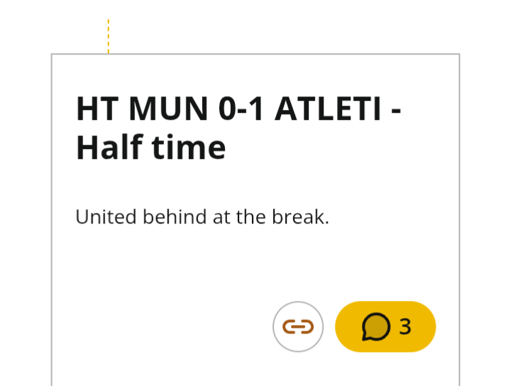 United down to ATL Madrid at half time