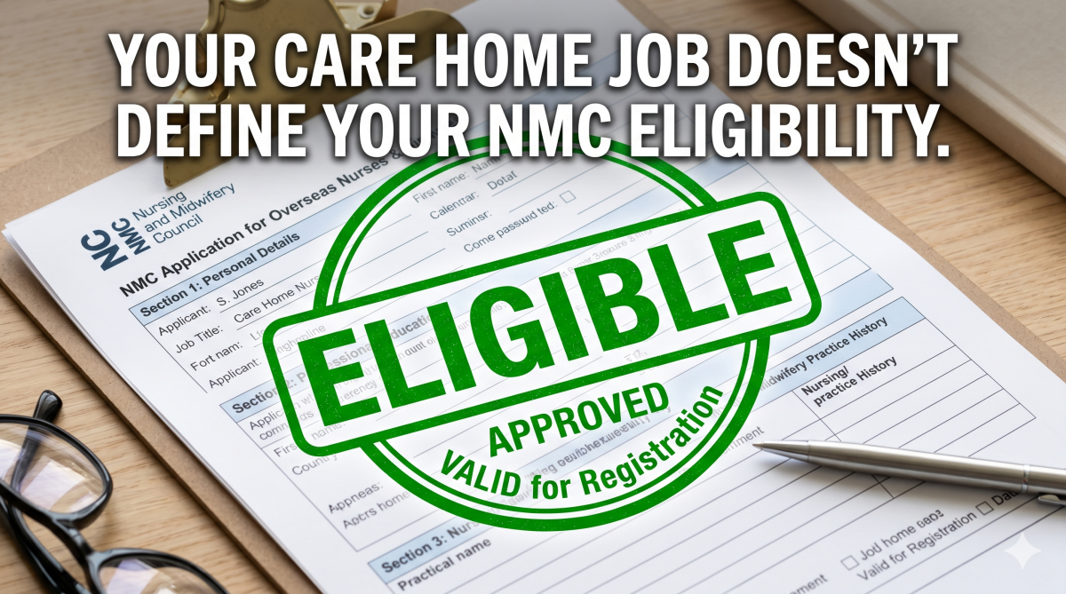 The NMC does not care that you are working in a care home right now.
It cares about your qualificat...
