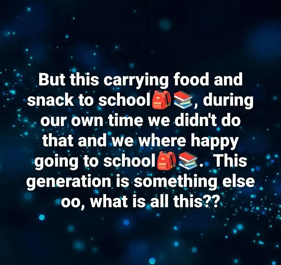 Around 1995 I was in nursery school and I carried food to school, what does this person mean during...