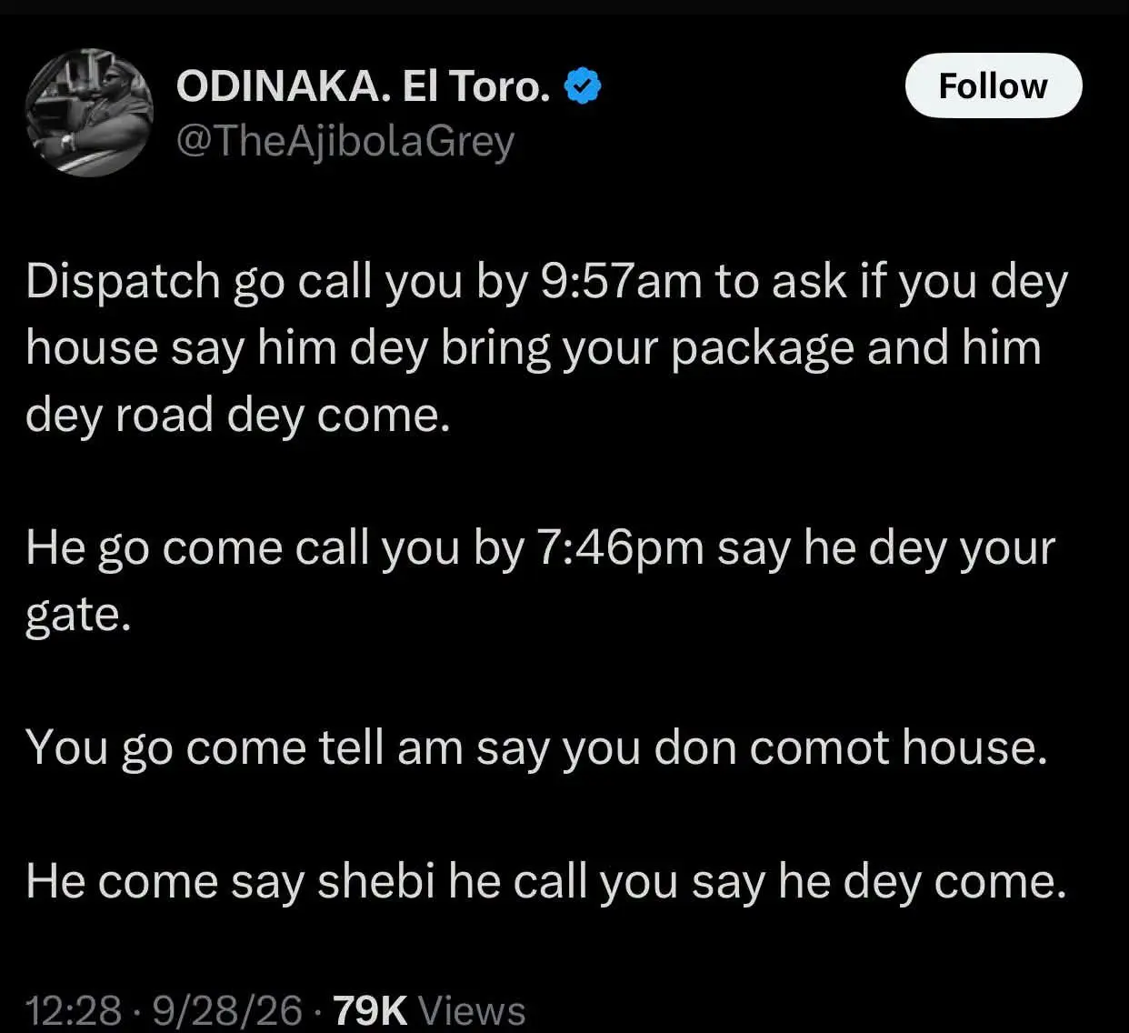 Jumia drivers are worst, Temu drivers are trying honestly