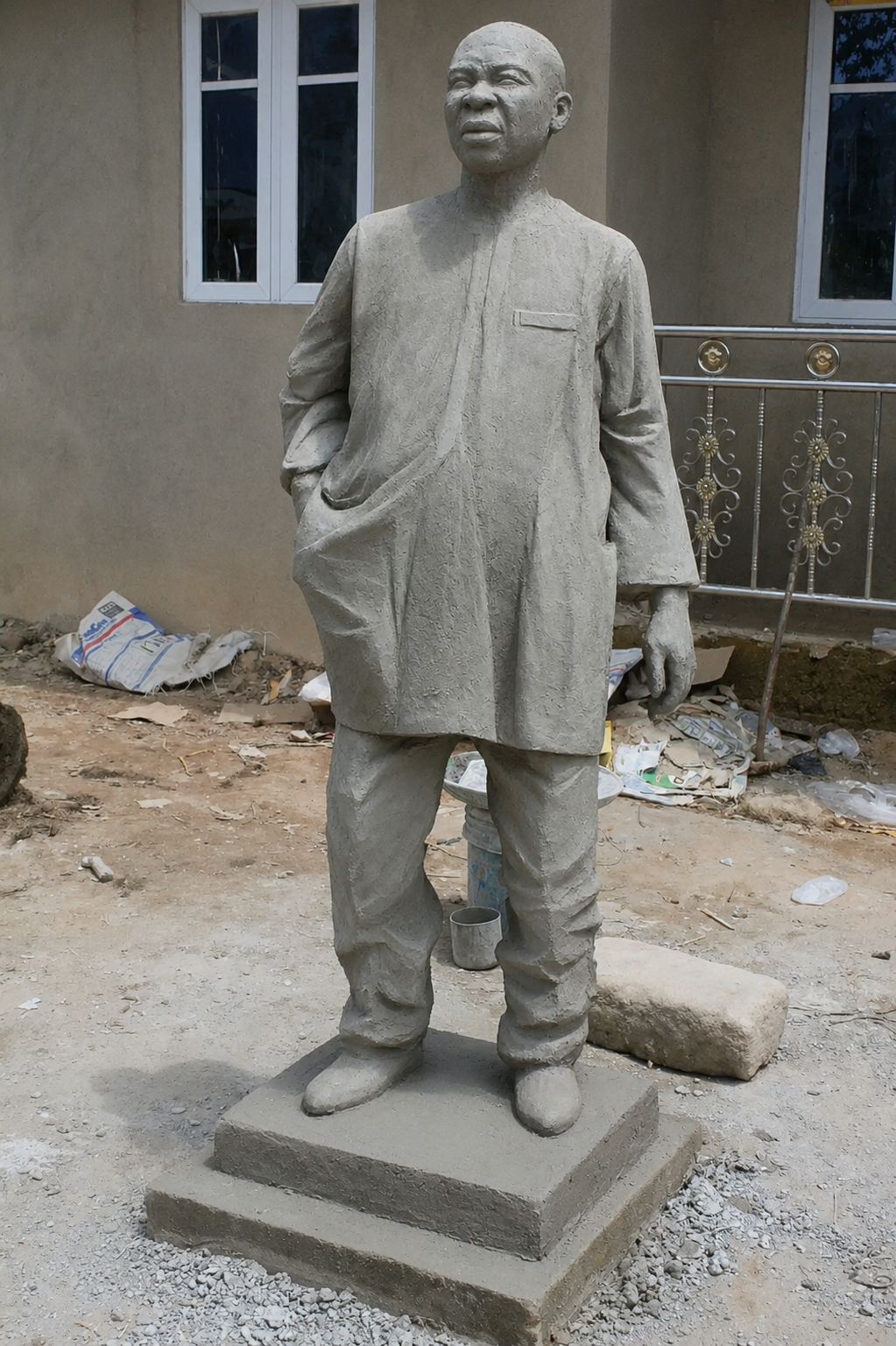 Sculpted to capture his mood.