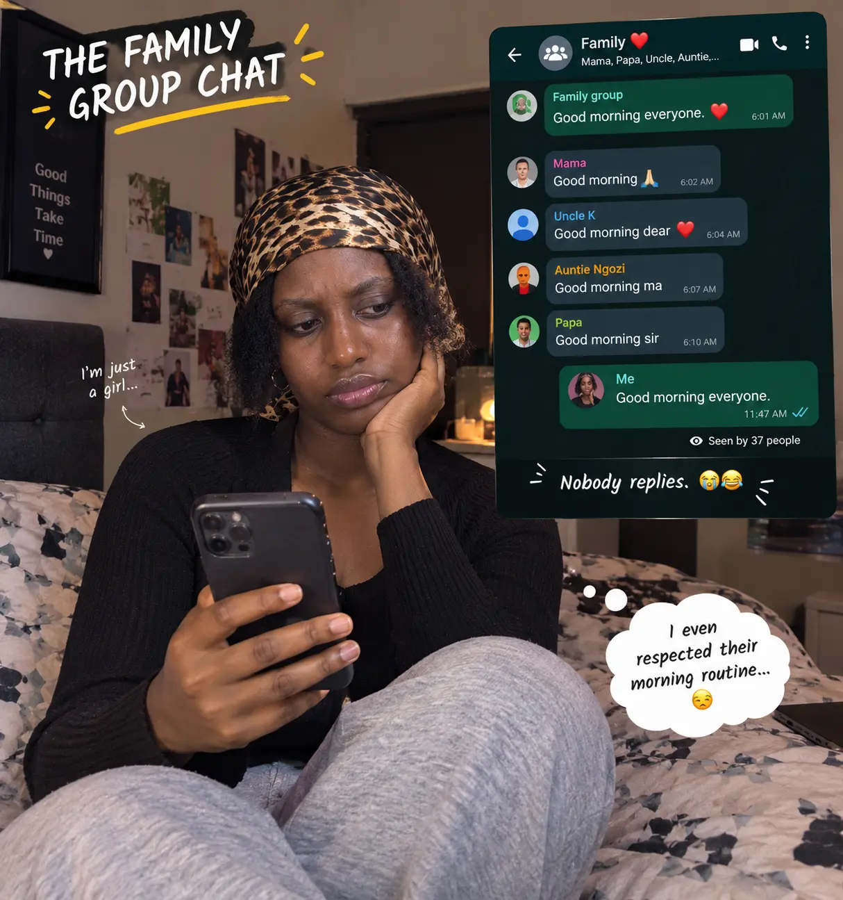 37 people saw my “Good morning” and decided to maintain silence. 😭😂
Who else has experienced this...