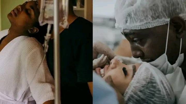 “This morning around 4:35AM, I gave birth after being rushed to the hospital around 3AM due to inten...