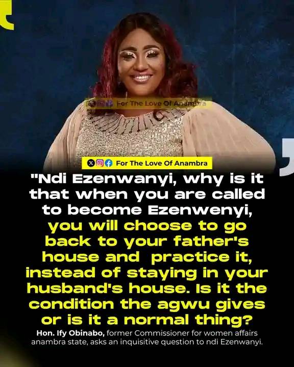 The former Anambra State commissioner for women affairs and social welfare, Hon Ify Obinabo has thro...