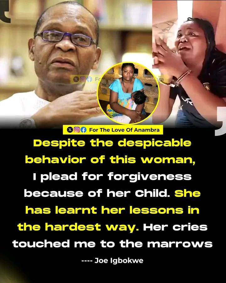 Anambra Born APC Chieftain, Joe Igbokwe has pleaded that the woman who brutally Abus€d her 10years o...