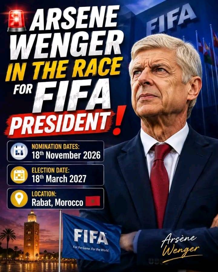 *🚨 ARSENE WENGER IN THE RACE FOR FIFA PRESIDENT!*
The Professor might be set for the biggest job i...