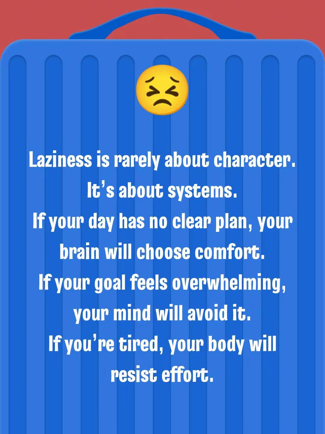 Laziness is rarely about character.
It’s about systems.
If your day has no clear plan, your brain wi...