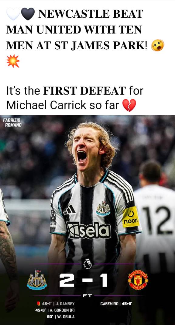 Ten man Newcastle players took 11man  Man. United players to cleaner