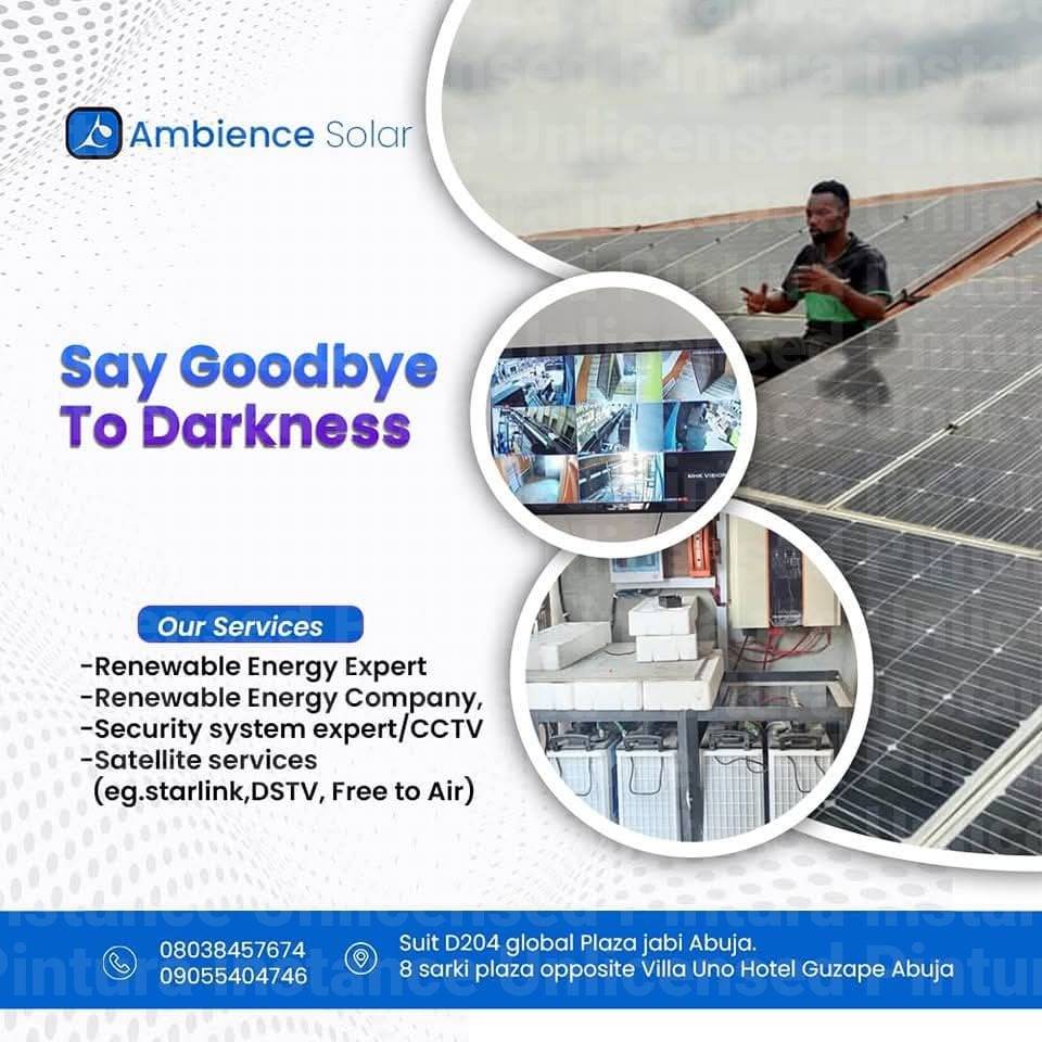 At Ambience Solar we guarantee you uninterrupted access to power supply through renewable energy sou...