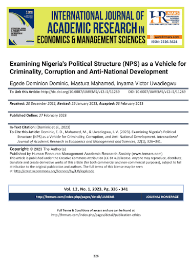 Nigeria's political structure functions as a vehicle for systemic corruption through weak institutio...