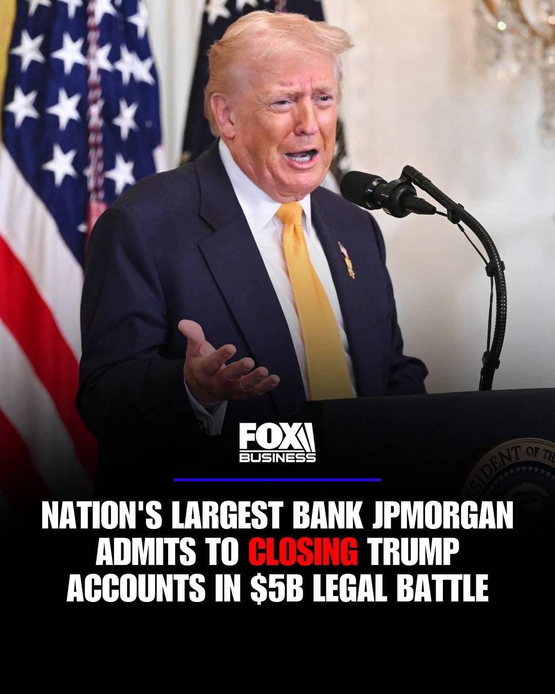 BANKING BATTLE: JPMorgan Chase admits it closed President Trump’s bank accounts after the Jan. 6, 20...