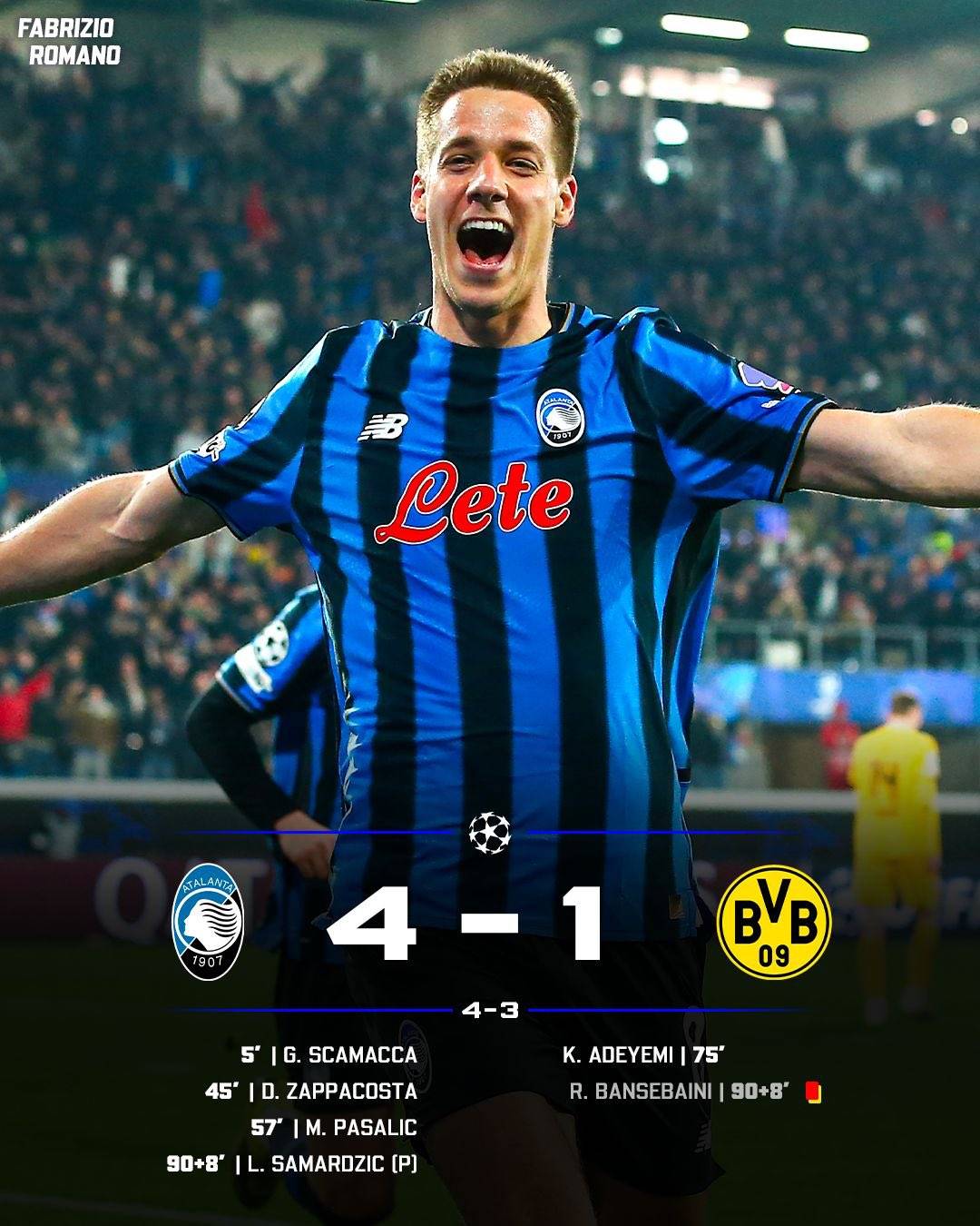 🚨 Atalanta are qualified to Champions League round of 16 with a comeback! Borussia Dortmund, elimin...