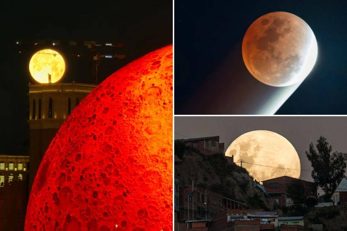 Rare 'blood moon' delights 3 billion viewers around the world - see the best photos of the total lun...