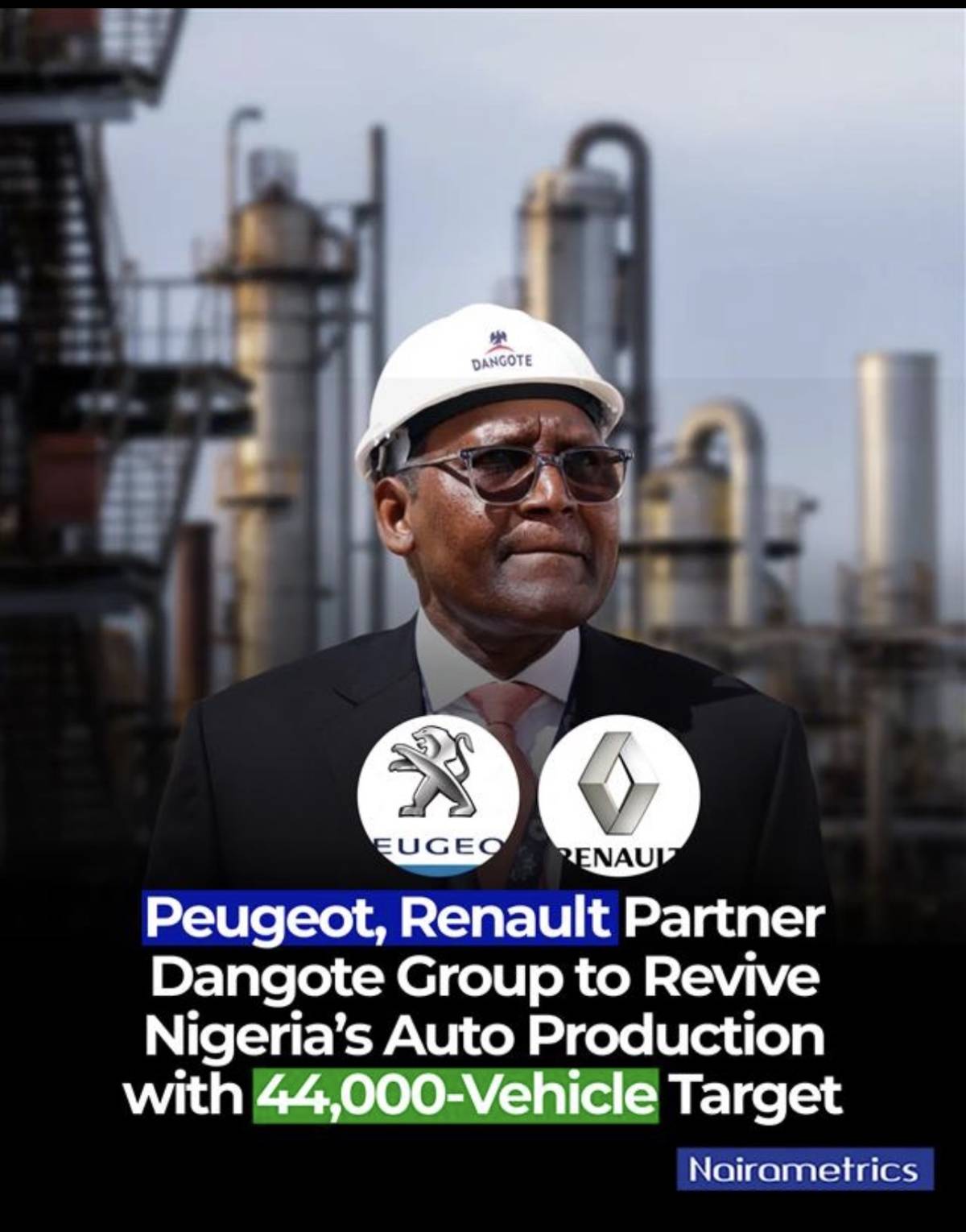 BREAKING: French car manufacturers Peugeot and Renault are partnering with Nigerian firms including...