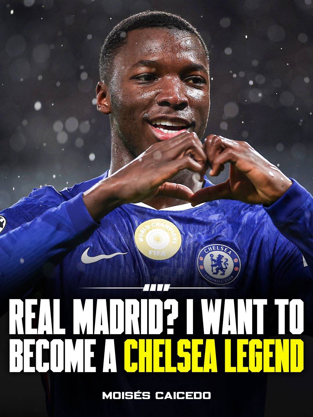 🚨💙 Moisés Caicedo when asked about Real Madrid looking for a midfielder: “I want to become a Chels...