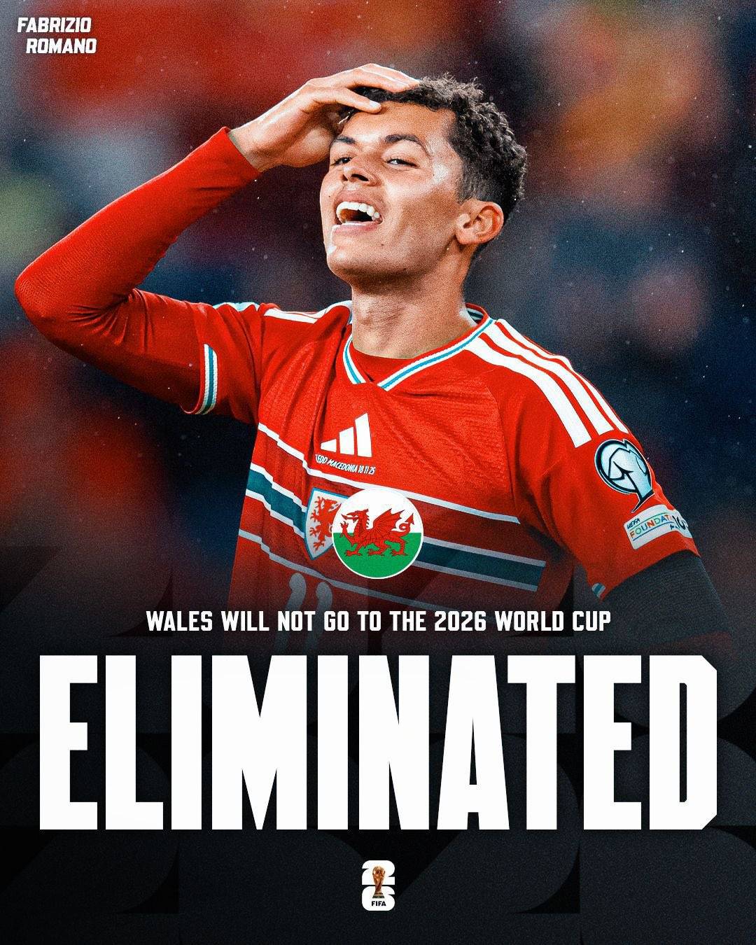 🚨🏴󠁧󠁢󠁷󠁬󠁳󠁿 Wales are OUT of World Cup 2026!