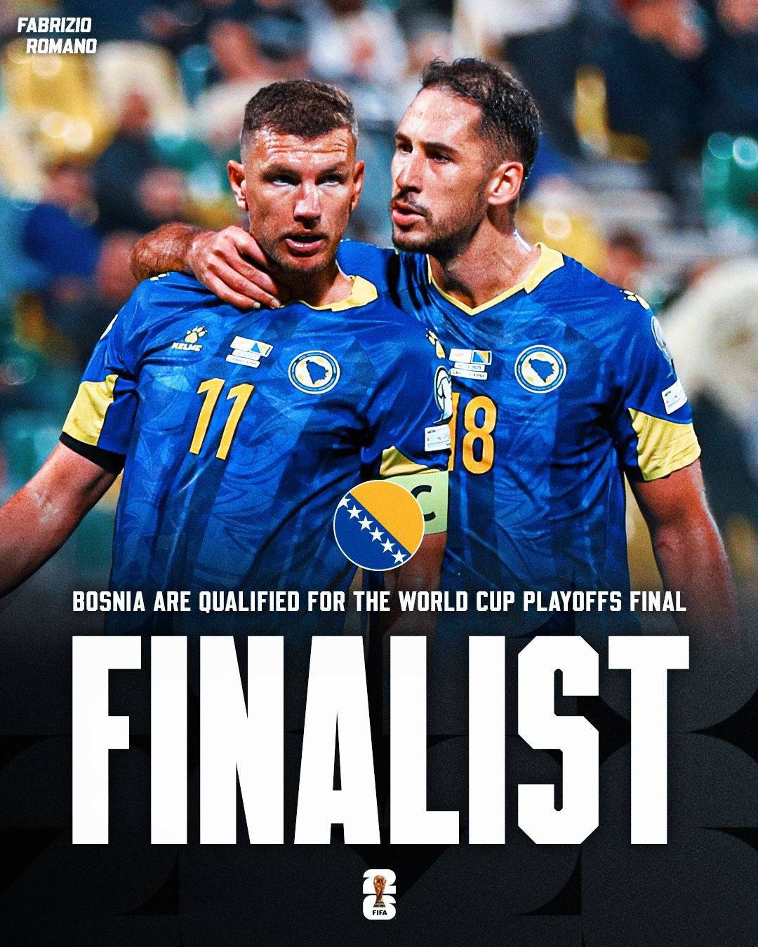 🚨🇧🇦 Bosnia qualify to World Cup 2026 Playoff Finals!