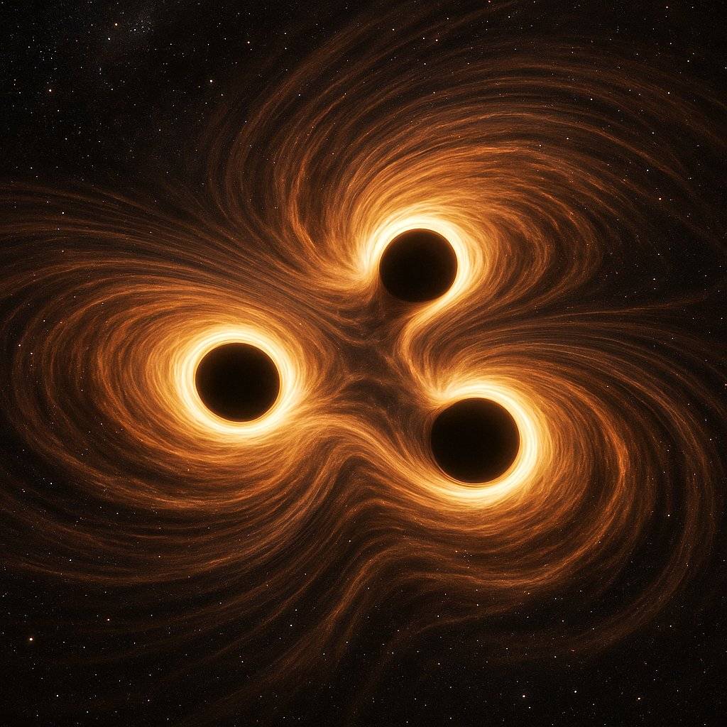 ๐จ: An extremely rare event, 3 supermassive black holes have been caught colliding and shaking space...