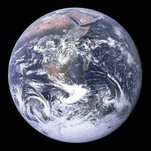 This photo of Earth, dubbed the Blue Marble, was taken by the Apollo 17 crew #OTD in 1972 as they tr...
