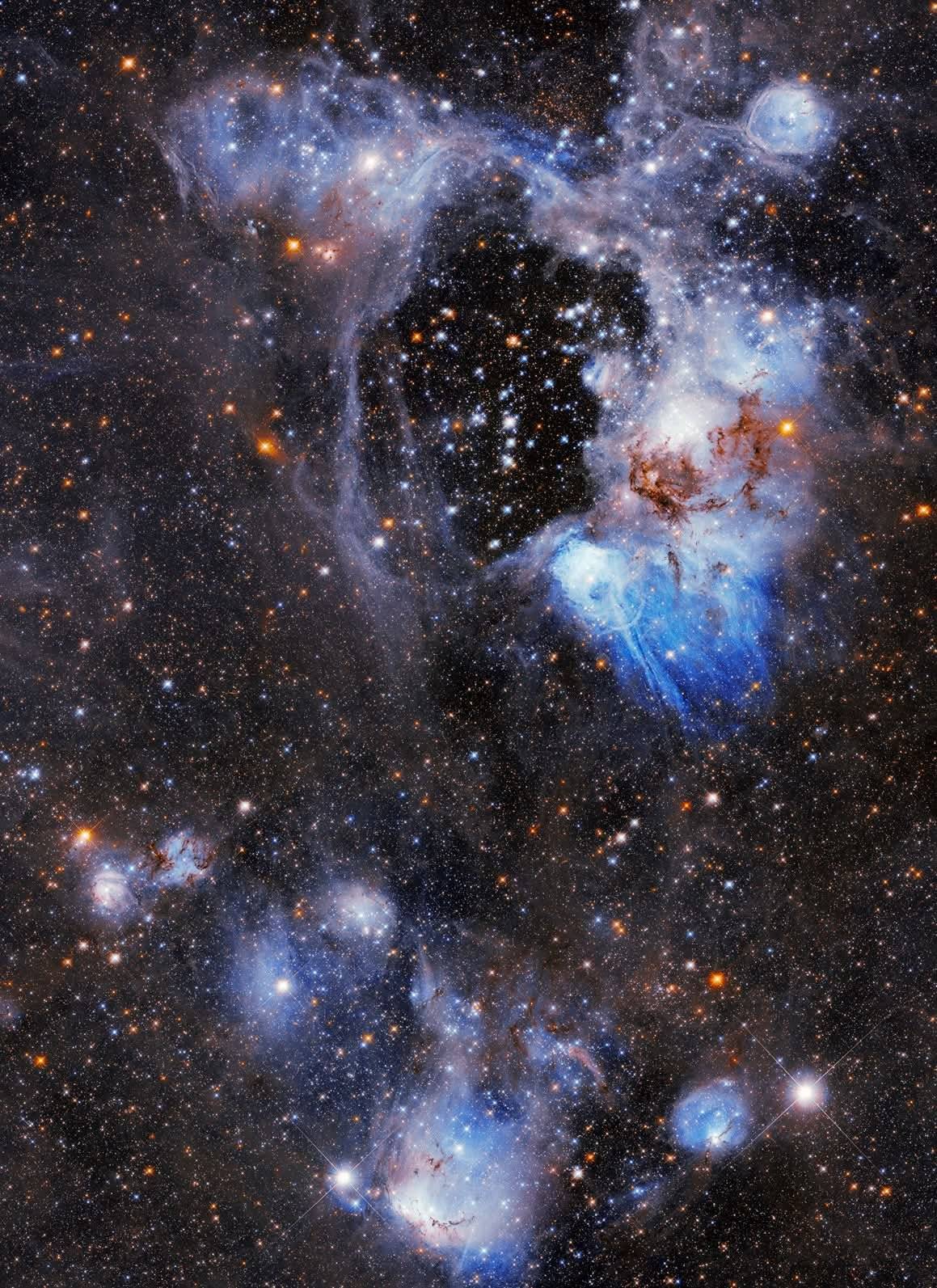A mysterious “superbubble” has carved out a hollow in the N44 nebula.
The cavity spans roughly 250...