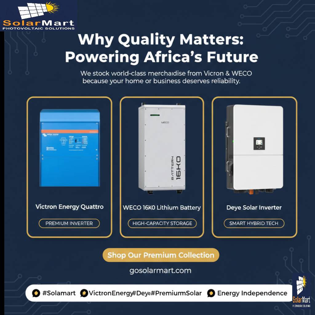 Why Quality Matters: Deye, Victron & WECO. ๐โญ
Don't gamble with your power. We stock world-class m...