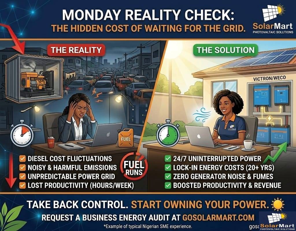 Stop renting your power—start owning it! 📉⚡
In Nigeria, waiting for the grid is a hidden business...