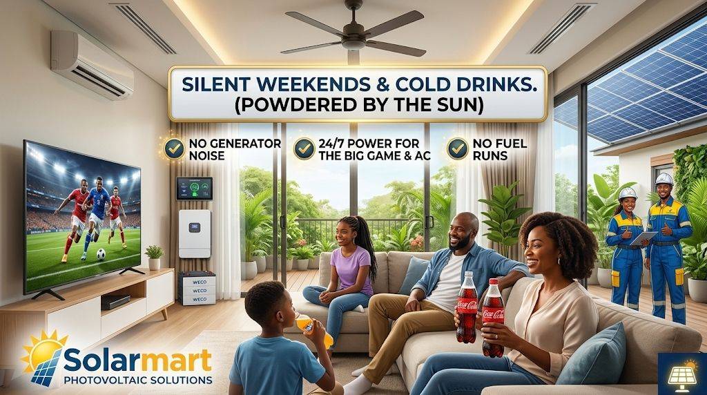 Silent Weekends & Cold Drinks 🏠🌿
Silent weekends, powered by the sun. No generator noise, no fuel...