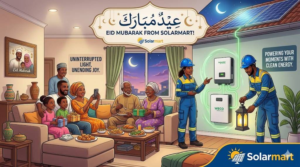 Eid Mubarak from Solarmart! ✨🌙
May this Eid al-Fitr bring endless joy, peace, and uninterrupted...