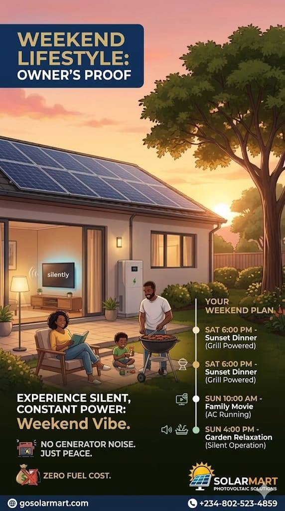 Generator noise or total silence? 🤫 The choice is yours.
​A Solarmart-powered weekend means 24/7 e...