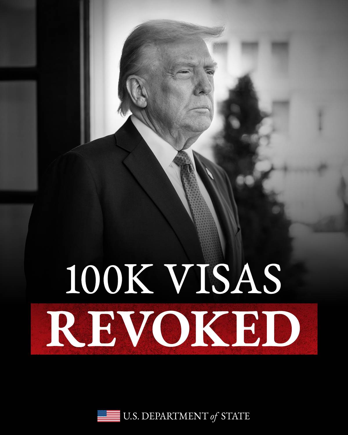 US government just revoked one hundred thousand VISAS of legal immigrants.

Donald Trump the US pres...